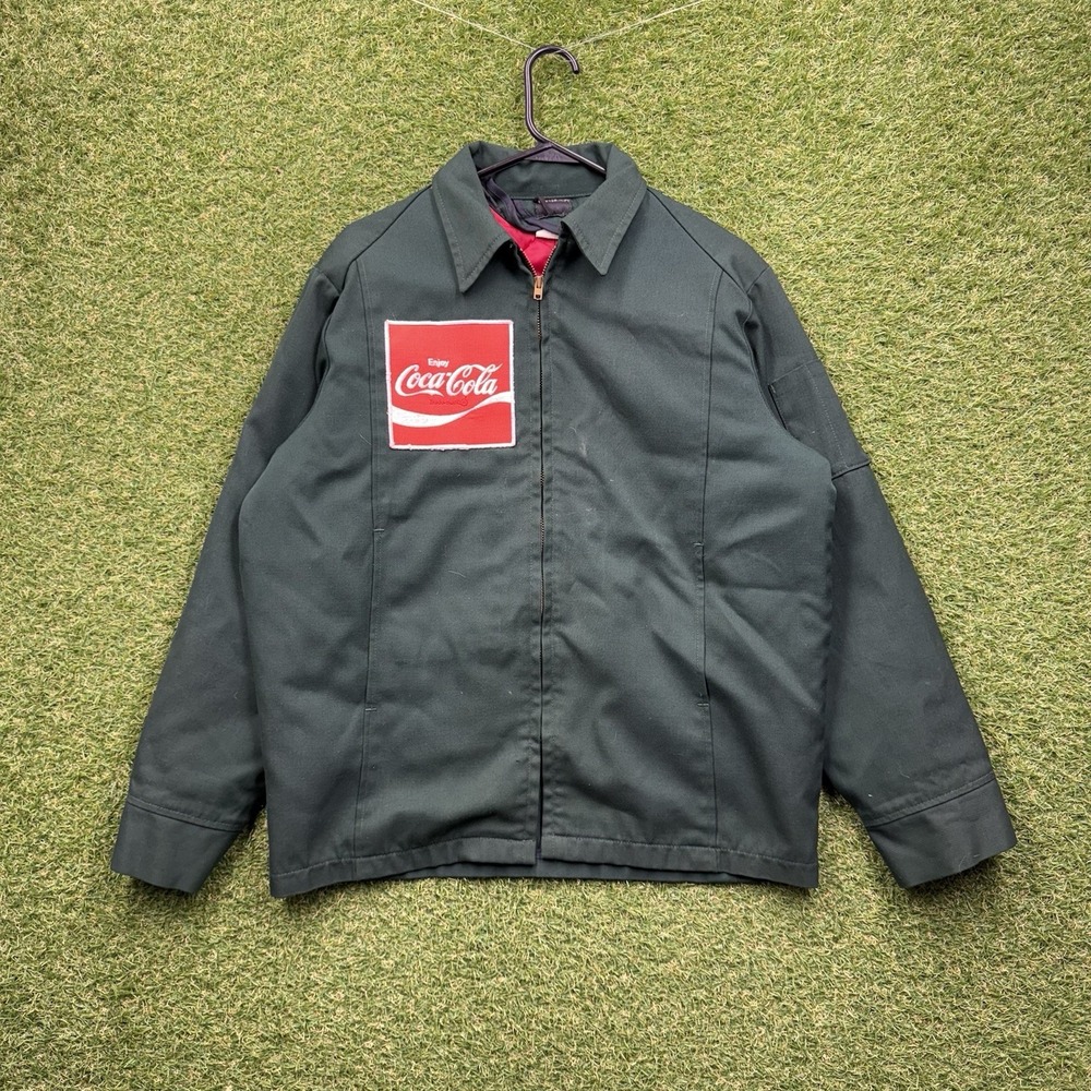 Vintage Coca-Cola Jacket Mens 40 R Large Unitog Union Work Quilted Lining 90s